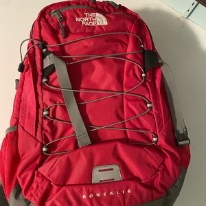 Pink north face backpack